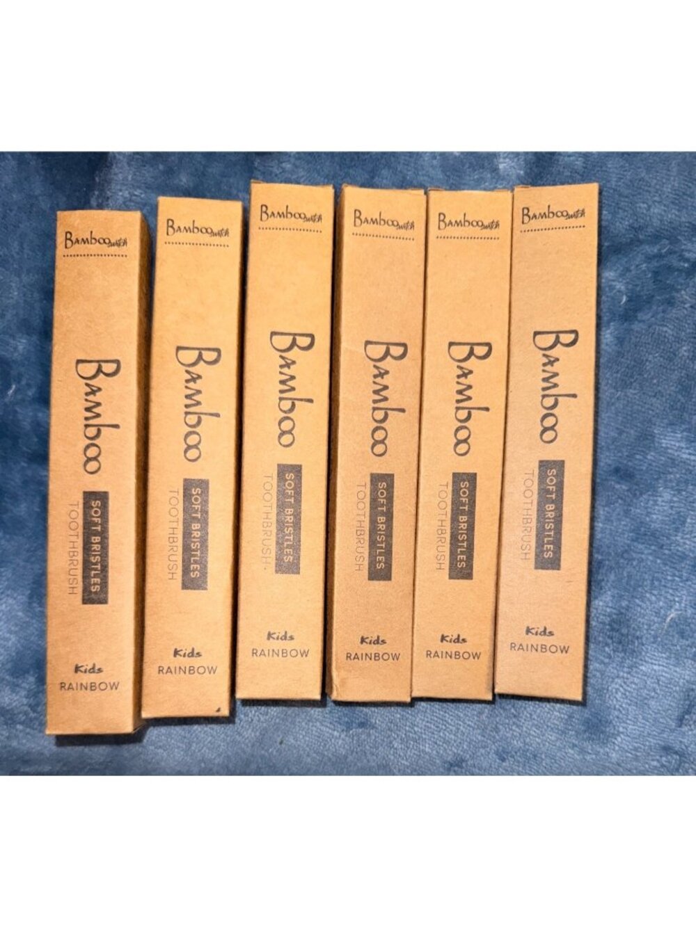 Bamboo Soft Bristles Kids Rainbow Toothbrush Pack Of 6 Eco-Friendly Biodegradabl
